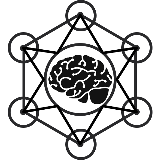 Brain surrounded by symbols